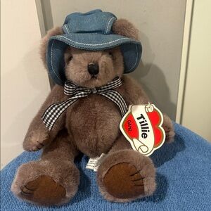 Ganz “Tillie” Teddy Bear with Blue Denim Hat